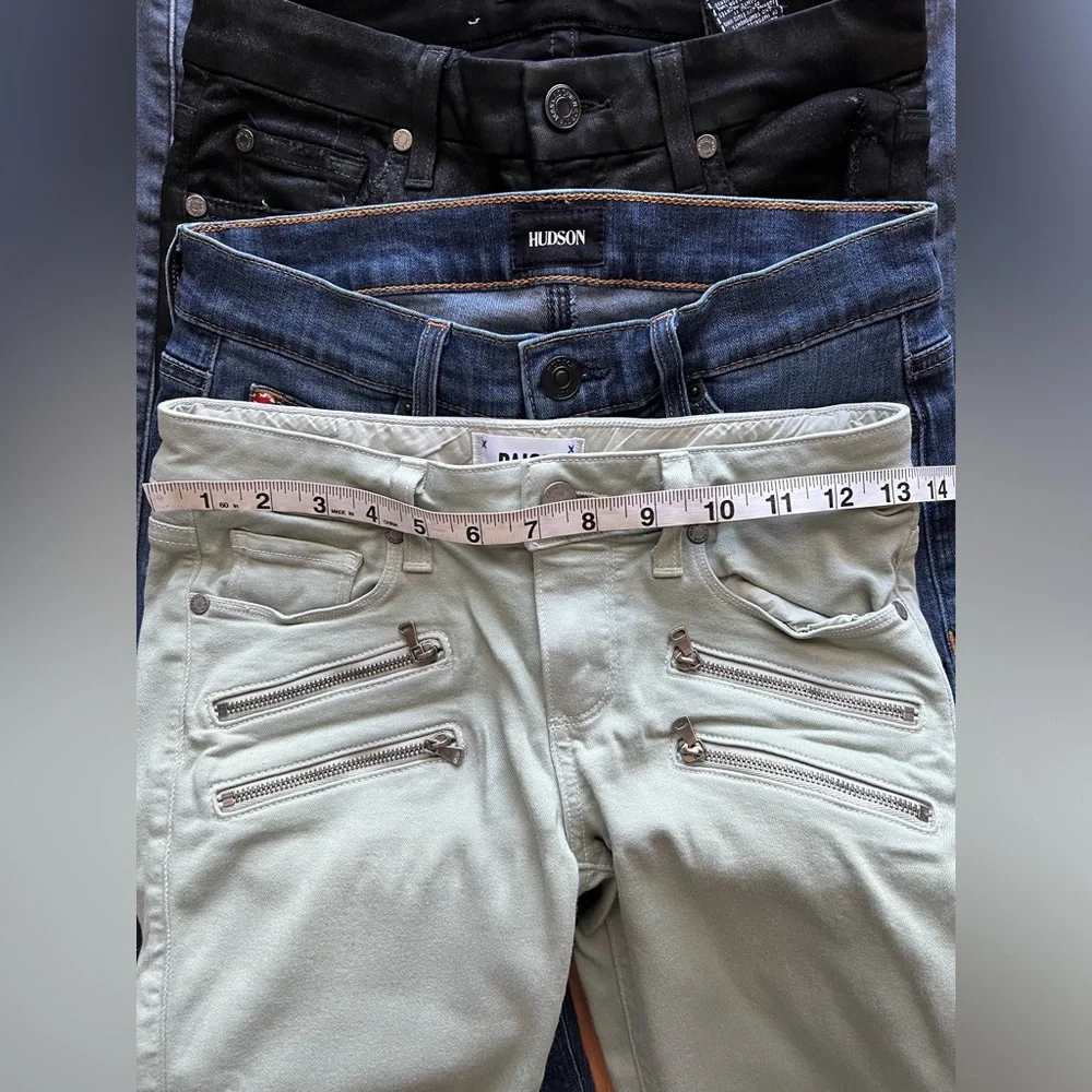Designer Jeans Bundle Size 25 PAIGE Hudson 7FAM Express (5 pcs) - Picture 3 of 16